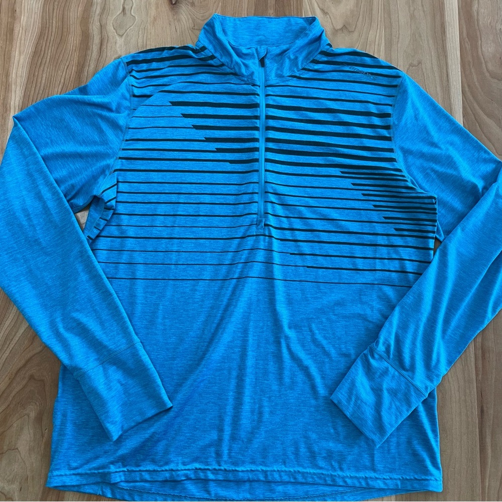 Brooks Running Performance Men’s Quarter Turquoise Large Thumbholes Pocket